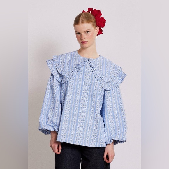 Damson Madder Tops - Damson Madder Lois Double Collar blouse